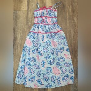 Simply Southern Pink And Blue Oyster Print Maxi Dress Size Small New With Tags